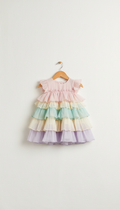 Vestido en capas tonos pastel