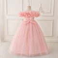 Children Princess Party Dress with Sequin Bubble Sleeves