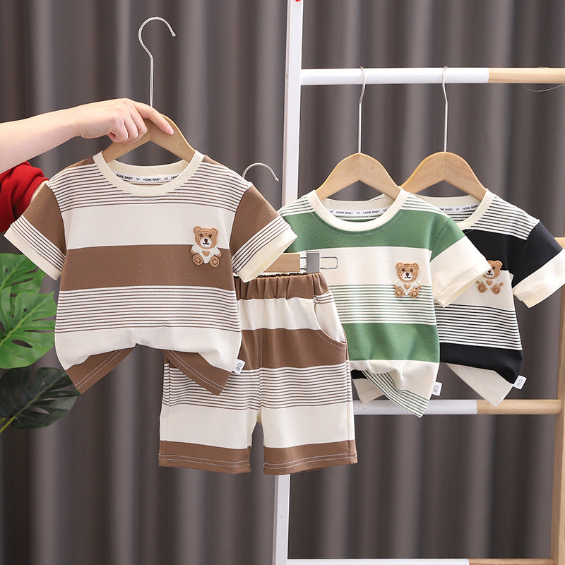 Children Cartoon Cotton T-Shirt Shorts Set