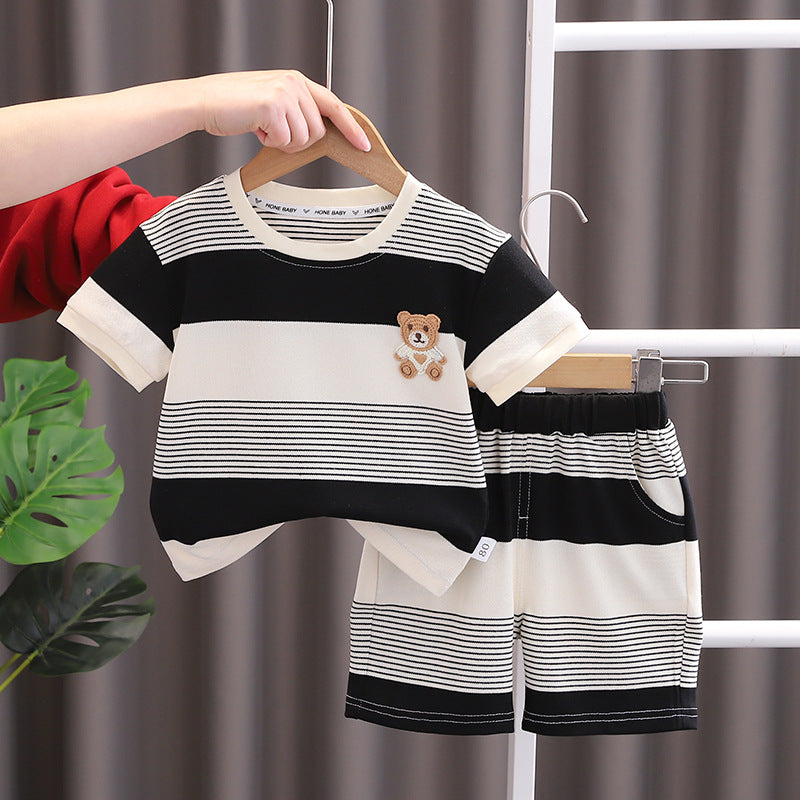 Children Cartoon Cotton T-Shirt Shorts Set