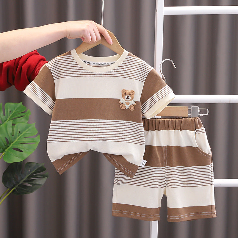 Children Cartoon Cotton T-Shirt Shorts Set