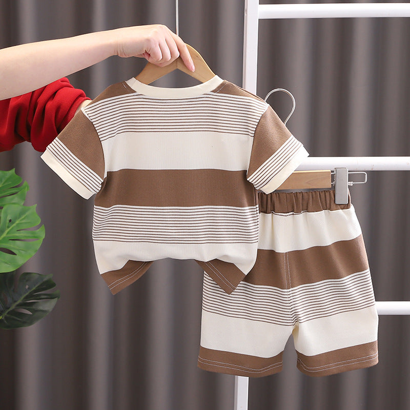 Children Cartoon Cotton T-Shirt Shorts Set