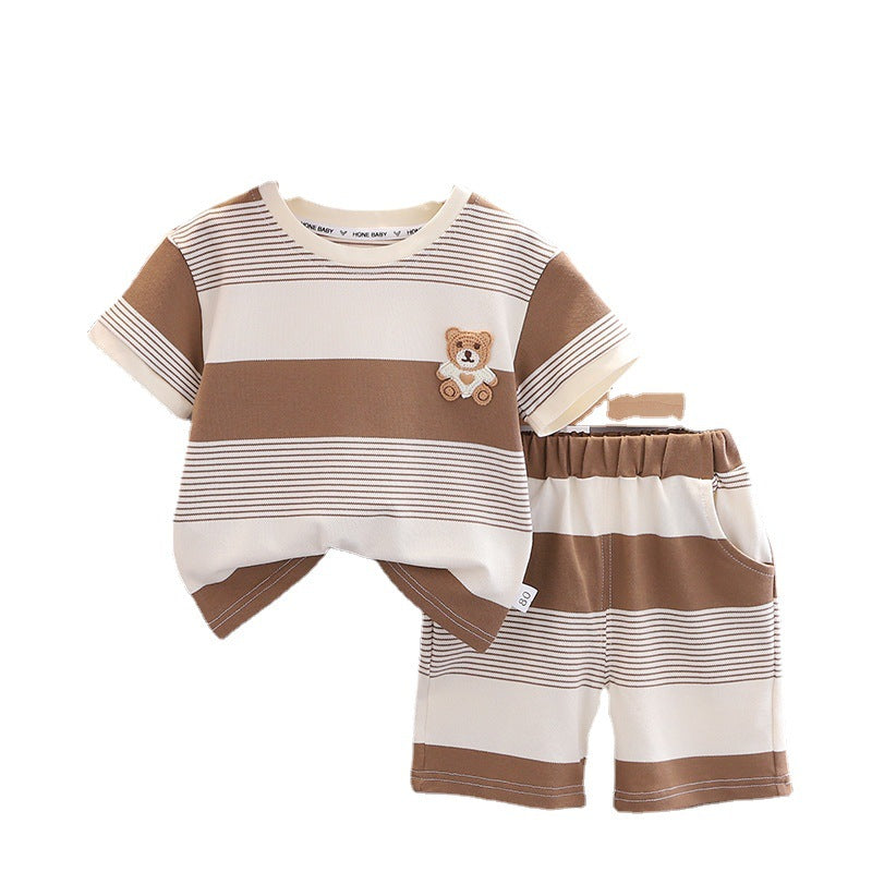 Children Cartoon Cotton T-Shirt Shorts Set